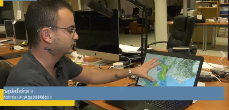 Loïc Spadafora, prévisionniste d'Agate Météo, fait le point sur le premier épisode cévenol de l'année. (Capture d'écran Vià Occitanie)  