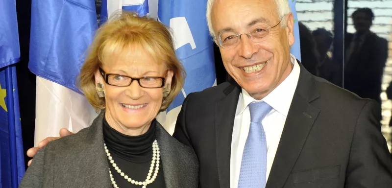 Hélène Mandroux, le maire de Montpellier, avec l'ambassadeur d'Israël en France.