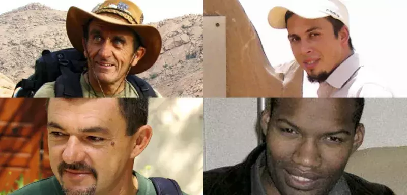 Les ex-otages Thierry Dol, Daniel Larribe, Pierre Legrand et Marc Féret, enfin libres