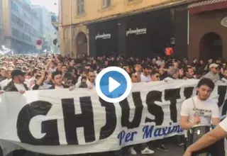 Manifestation fortement calme, cet après-midi à Bastia, suite aux incidents survenus après le match Reims-Bastia.
