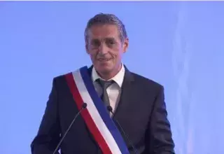 Philippe Saurel, lors de son installation à la tête de la mairie de Montpellier. (Capture d'écran)