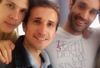 Peter au centre, avec Nicolas Noguier, le président du Refuge, à droite. (DR) 