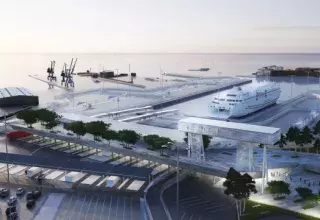 Le futur pôle passager du port de Sète-Frontignan pensé par la Région Languedoc-Roussillon (© Jacques Ferrier architectures / Ferrier production)
